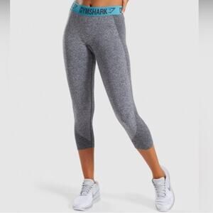 Gymshark Women’s Flex Cropped Low Rise Stretch Capri Leggings Charcoal Teal S